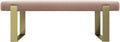 VANT Upholstered Bed Bench - Velvet Blush - Burnished Brass - Contemporary Modern, Bedroom Bench Seat, Hallway, or Entryway