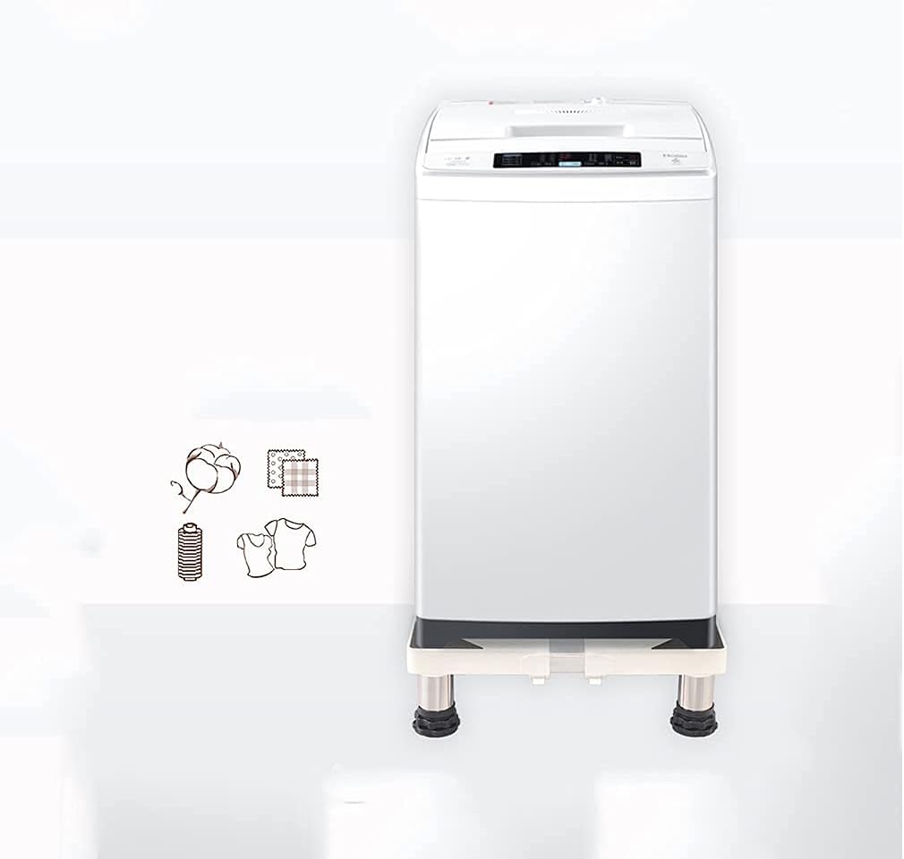 Washing Machine Stand Universal Anti-Rust Refrigerator Dryer Base Holder Bracket Adjustable Length/Width 42-68cm Heightened Stainless Steel Air Conditioner Pedestal (8legs 2