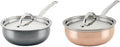 Hestan NanoBond Titanium Stainless Steel 2-Quart and CopperBond Copper 2-Quart Saucier Pans with Lids