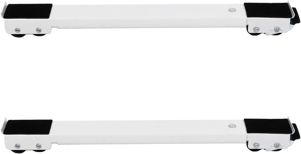 Washing Machine Stand Base, Mini Fridge Stand Furniture Dolly with 24 Wheels, Universal Multi-Functional Movable Adjustable Pedestal, Max Load 300kg, White, Silver, 2 Pcs (WHI