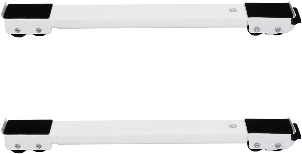 Washing Machine Stand Base, Mini Fridge Stand Furniture Dolly with 24 Wheels, Universal Multi-Functional Movable Adjustable Pedestal, Max Load 300kg, White, Silver, 2 Pcs (WHI