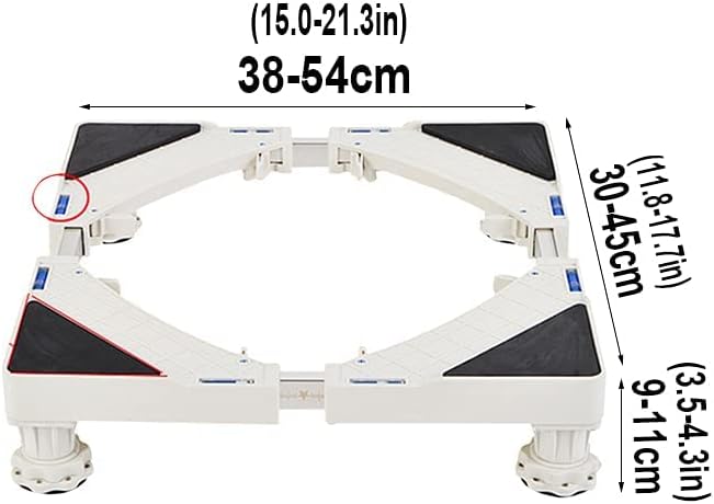 Adjustable Washing Machine Base Universal Base Fridge Stand Washing Machine Holder Bracket 14-17cm Adjustable Dryer Dishwasher Anti-Rust Fixed Base 8/12 Legs Extendable Applia