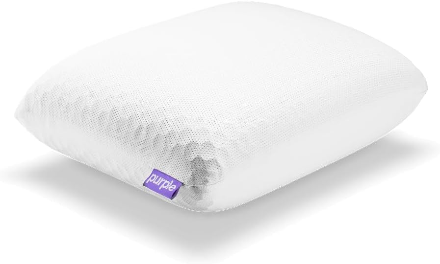 Purple Harmony Anywhere Pillow - Travel/On-the-Go, Hex Grid & Talalay Latex Core - No Pressure Support, Stays Cool, Compact & Lightweight for Easy Travel