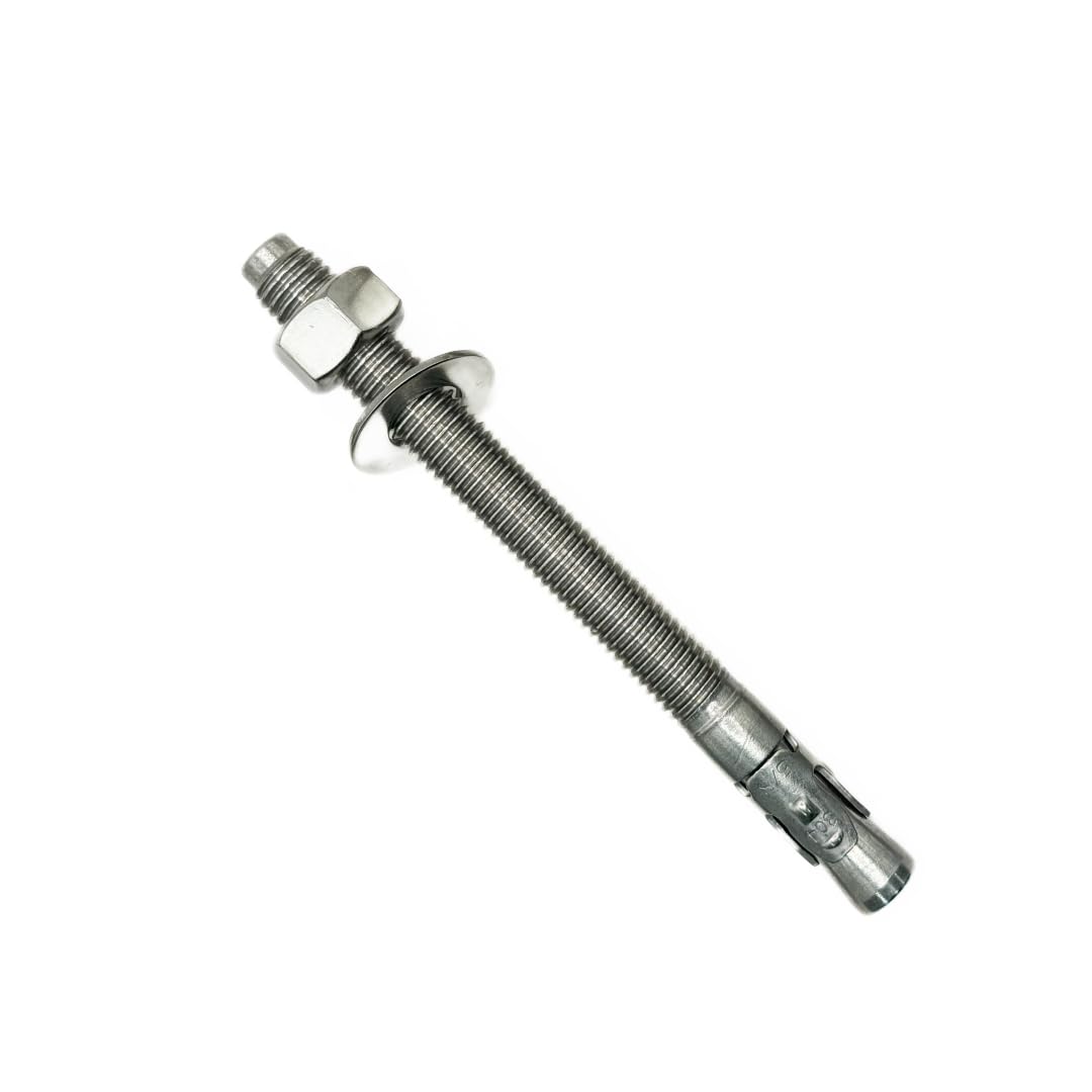 Mighty Fasteners Wedge Anchors – Heavy-Duty 304 Stainless Steel Expansion Bolts for Concrete & Masonry, Rust-Resistant & Durable - 5/8' X 7' - 25 Pack