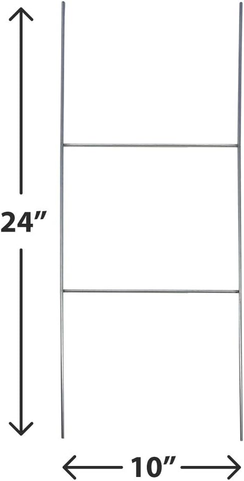 Durable Blank Corrugated White Yard Sign Kit Includes 100 Each: Large 18x24 Signs and Strong Galvanized Steel Double H 10x24 Yard Stakes - Pack of 100 18x24 Signs with Yard Stakes