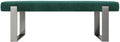 VANT Upholstered Bed Bench - Velvet Emerald Green - Brushed Nickel - Contemporary Modern, Bedroom Bench Seat, Hallway, or Entryway