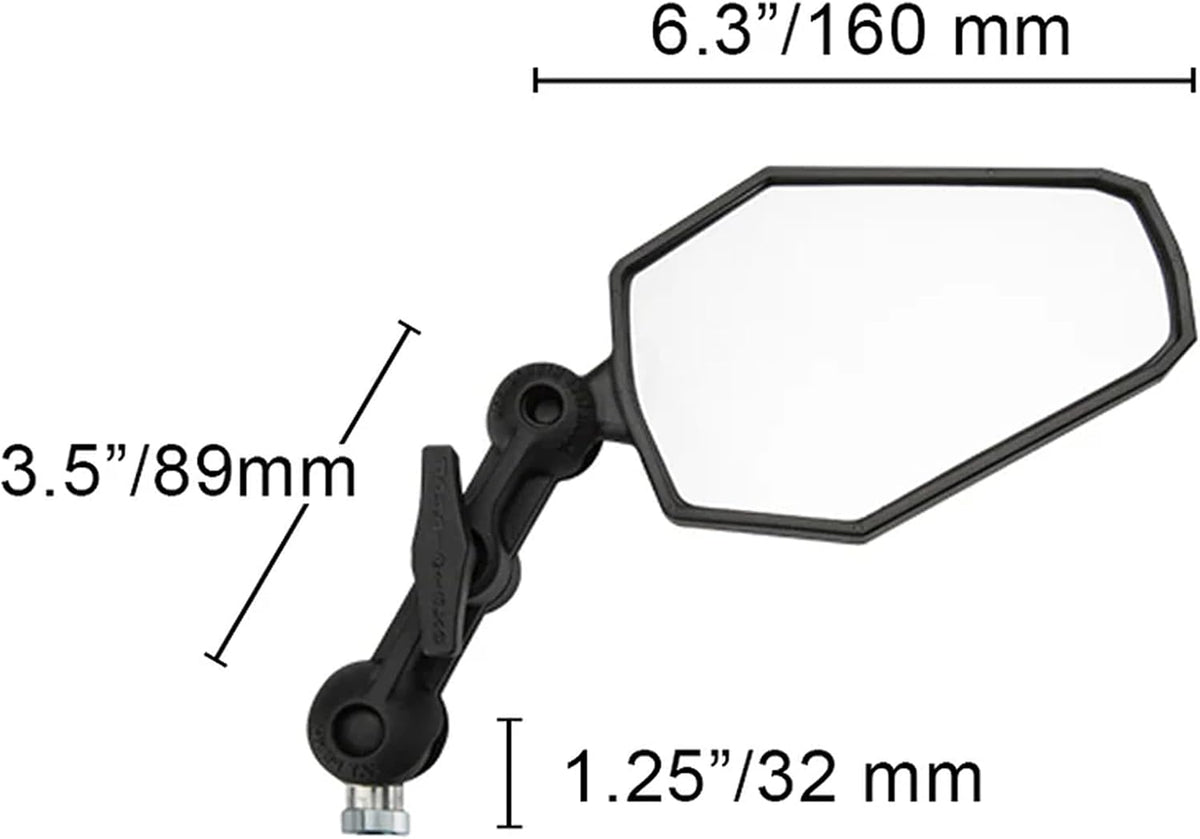 Doubletake Adventure 3.5' Mirror Kit 2.0, Universal Fit Folding Motorcycle Mirrors, Guaranteed for Life.