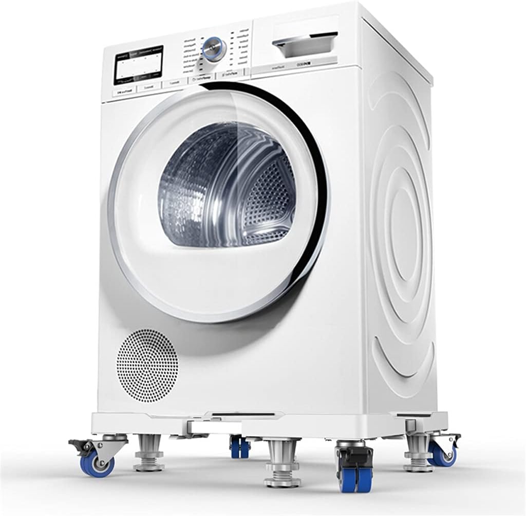 Washing Machine Stand Universal Mobile Fridge Base Multi-Functional Adjustable Base for Dryer Refrigerator (4 Wheel and Feets)