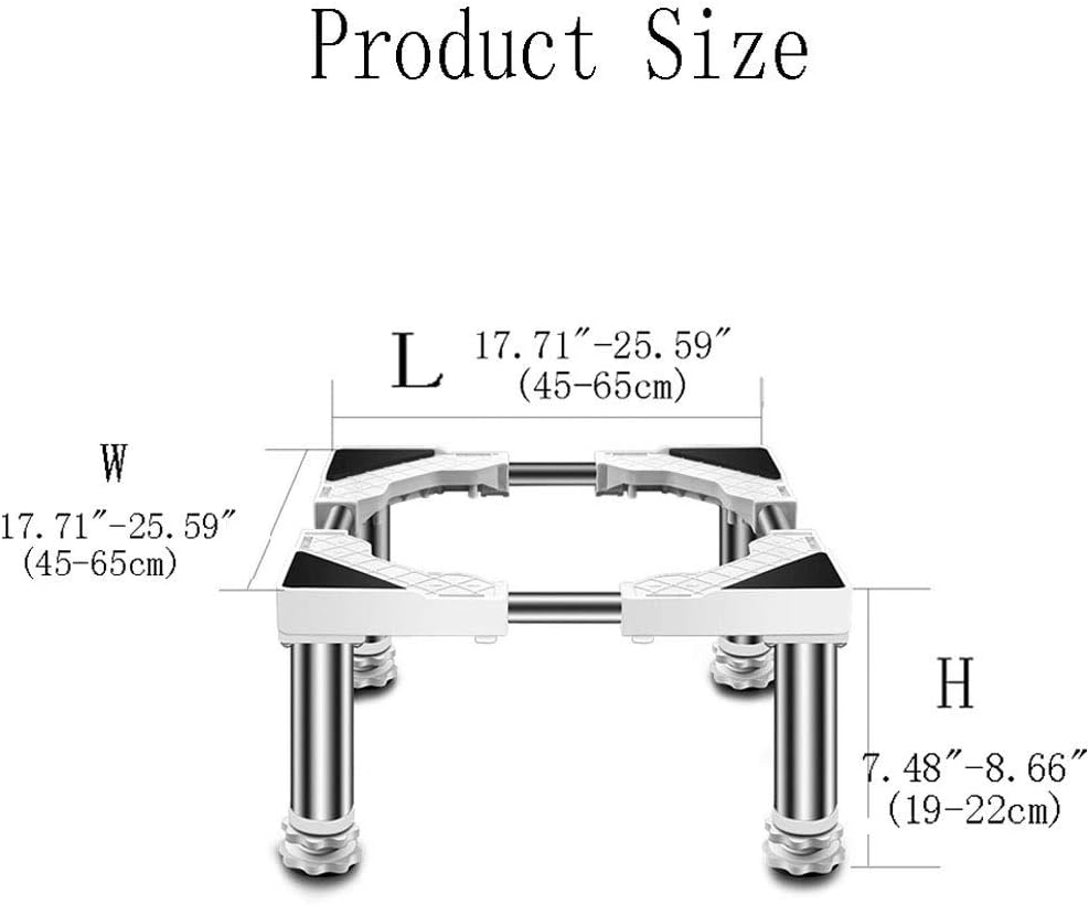 Universal Washing Machine Stand Adjustable Refrigerator Base Heavy Duty Telescopic Furniture 4/8/12 Stainless Steel Feet Telescopic zer Floor Trays for Dryer Roller (4 Fee
