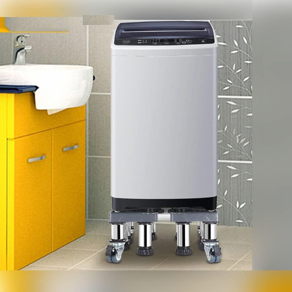 Adjustable Washing Machine Base Heavy Duty Washing Machine Base with Wheels Multifunctional Mobile Base Stand Fridges zers Trolley Universal Dryer Base Bracket 45-65cm MOV