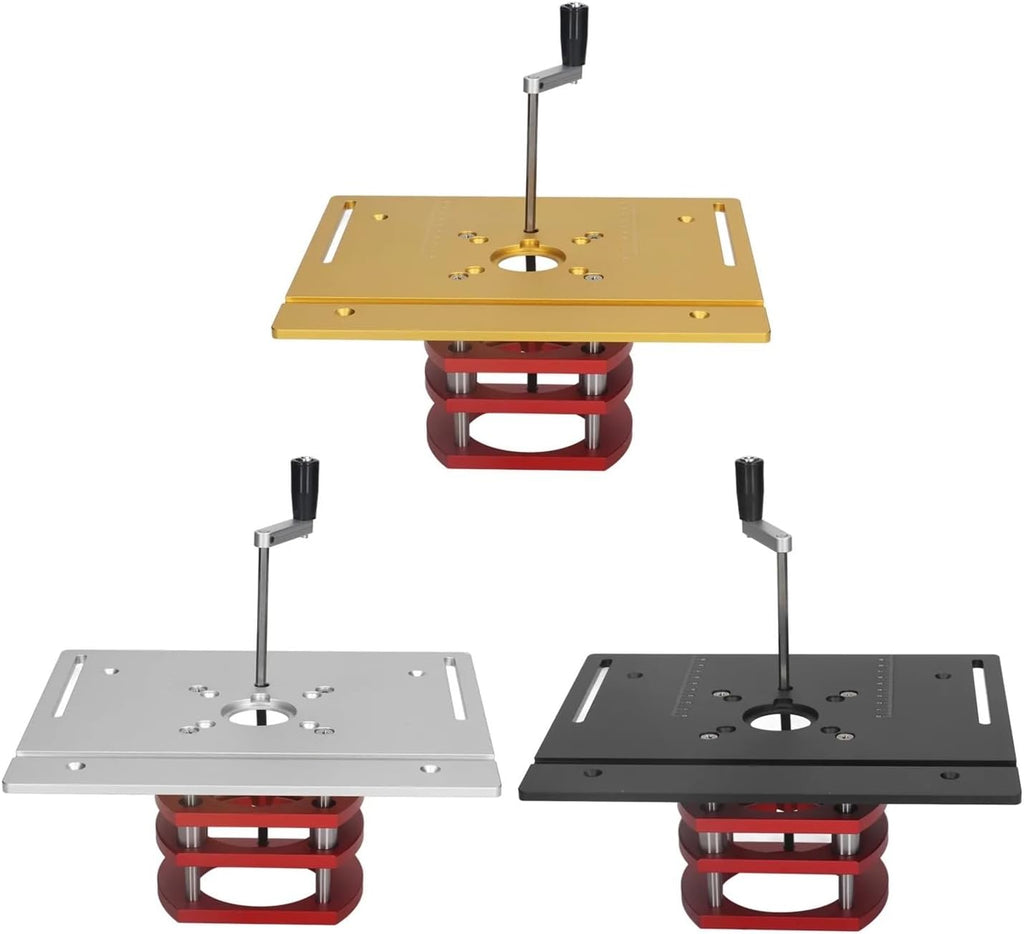 Router Lift Manual Lifting Router Lift System Kit Router Table Insert Base Plate Router Lift System Router Table Lift System(Silver)