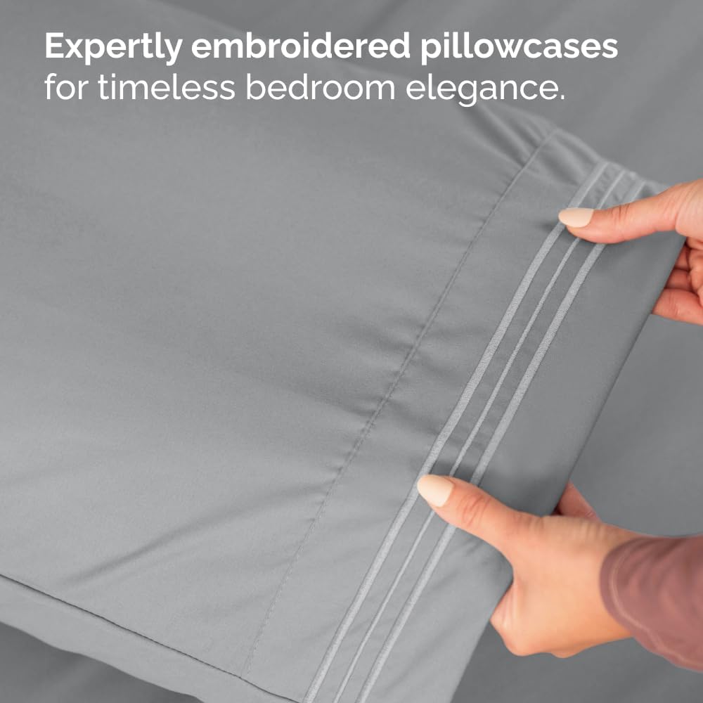 Bulk Case Pack of 12 Sheet Sets - (12) Complete Queen Size Sheet Sets with Deep Pockets - Wholesale Bulk Bedding for Hotels, Spas & Airbnbs - Breathable, Cooling & Wrinkle Free - (Queen, Steel Blue)