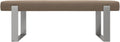VANT Upholstered Bed Bench - Ribbed Taupe - Brushed Nickel - Contemporary Modern, Bedroom Bench Seat, Hallway, or Entryway
