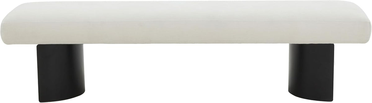 SAFAVIEH Couture Collection Raelee Modern Contemporary White/Black Metal Legs Bench