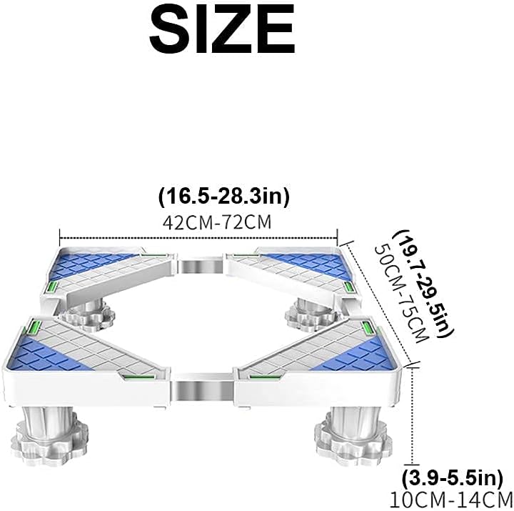 Large Outside Plant Container Base Stand Washing Machine Stand Pedestal Universal Base Fridge Stand Retactable 50-75cm Floor Trays for Roller Dishwasher ( )