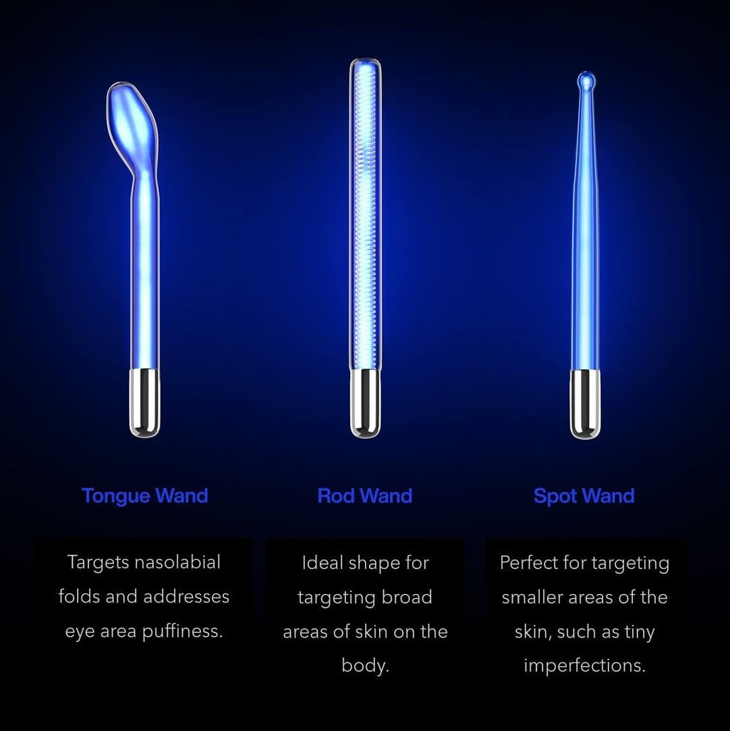 Pure Daily Care NuDerma Clinical Portable Skin Therapy Wand, Machine with 6 Fusion Neon + Argon Wands – Anti Aging - Clarifying - Skin Tightening & Radiance - Wrinkle Reducing (Pack of 2)