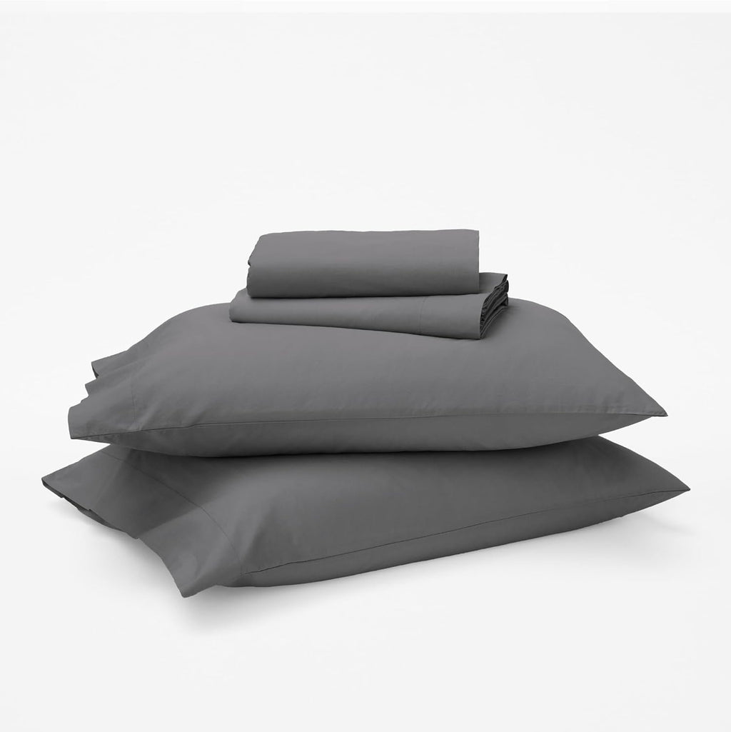 Tuft & Needle Full Percale Sheet Set – 100% Supima Cotton, Crisp & Cooling Sheets for Hot Sleepers, Breathable & Durable Hotel-Quality Bedding, Deep 16' Pockets, Oeko-Tex Certified, Gray Quill