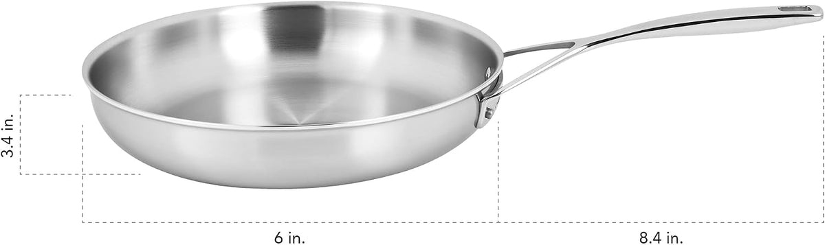 Demeyere Essential 5-ply, 18/10 Stainless Steel, Stay Cool Handle, Oven Safe, Compatible with all Cooktops, Perfect Pour Edge, 11' Fry Pan