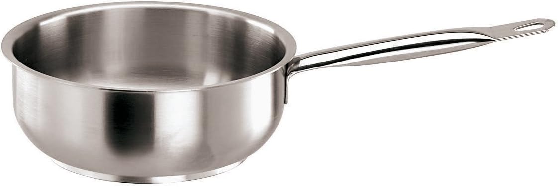 Paderno World Cuisine Stainless Steel Saucier Pan, Small, Gray