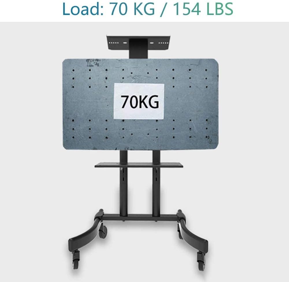 Tv Stands Universal On Wheels for 32-65 Inch Flat Screens, Rolling Mobile Tv Floor Stand with Swivel Height Adjustable Mount Bracket, Black Beautiful Scenery
