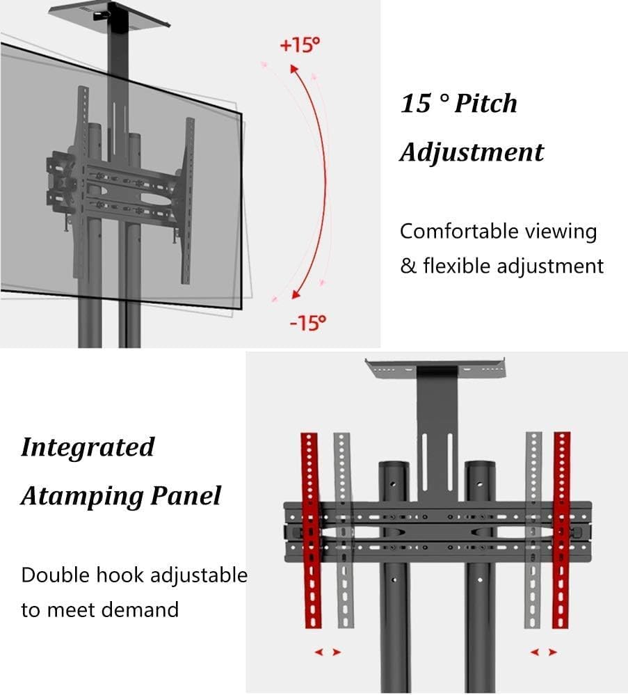 Mobile TV Stand, Universal Swivel TV Stand, Floor-Standing Mobile TV Stand with Heavy Duty Base, for Living Room Use