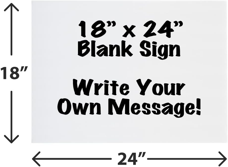Durable Blank Corrugated White Yard Sign Kit Includes 50 Large 18x24 Signs and Strong 10x24 Galvanized Steel Double H Yard Stakes - Pack of 50 18x24 Signs with Yard Stakes