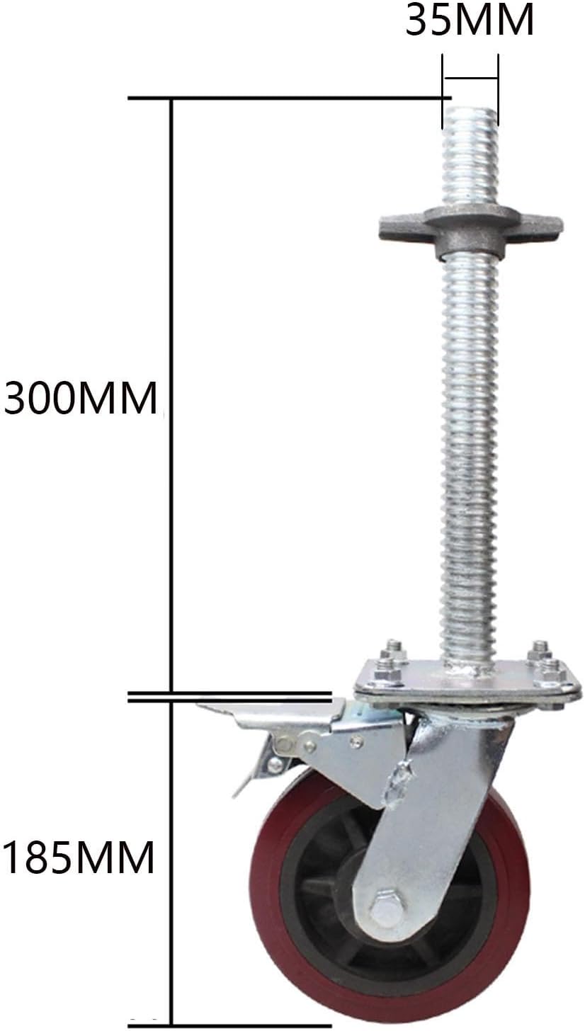 6Inch Scaffolding Wheels Adjustable Base Mobile Frame Universal Casters with Brake for Easy Mobility and StabilityPerfect for DIY Projects and Construction Use