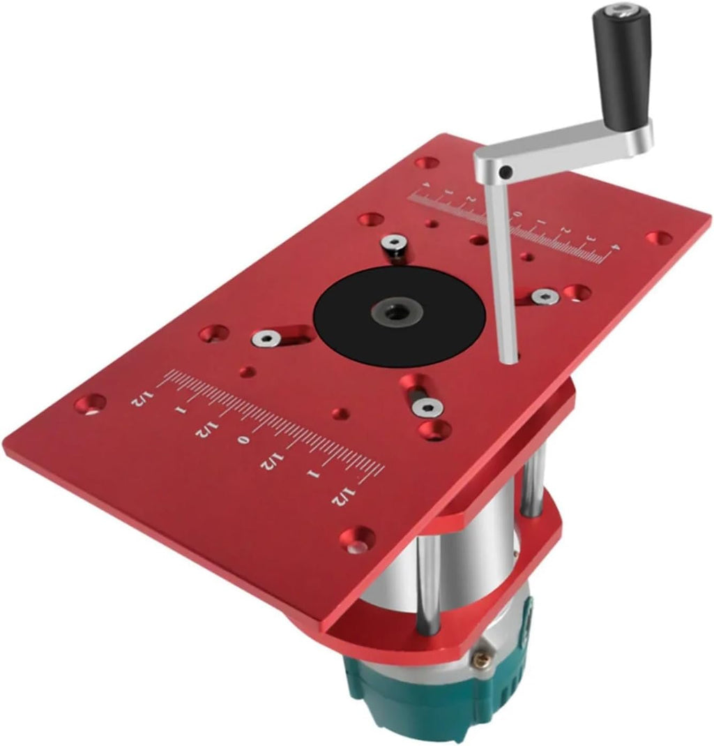 Router Lift with Fixed Base - Aluminum Router Insert Plate - Woodworking Universal Router Lift Base for 65mm Dia Router Motor(D)