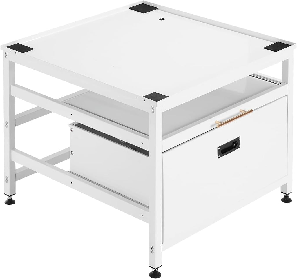 VEVOR Laundry Pedestal, 23 in Height, 29 x 29 in Washer and Dryer Pedestals with Pull-out Tray and Storage Space, 700 lbs Load Capacity, Non-Slip Feet Washing Machine Stand Universal Fit, White
