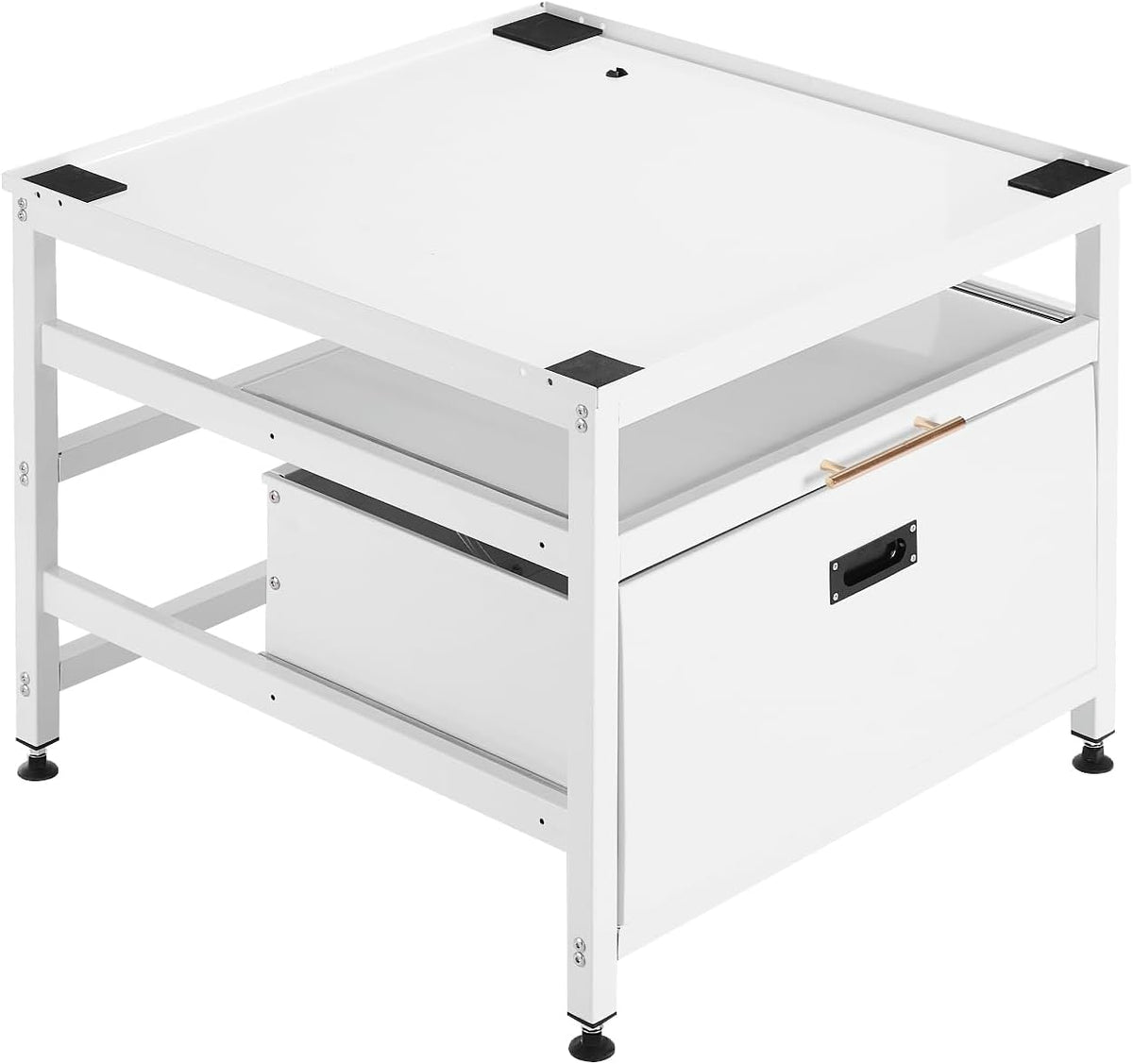 VEVOR Laundry Pedestal, 23 in Height, 29 x 29 in Washer and Dryer Pedestals with Pull-out Tray and Storage Space, 700 lbs Load Capacity, Non-Slip Feet Washing Machine Stand Universal Fit, White