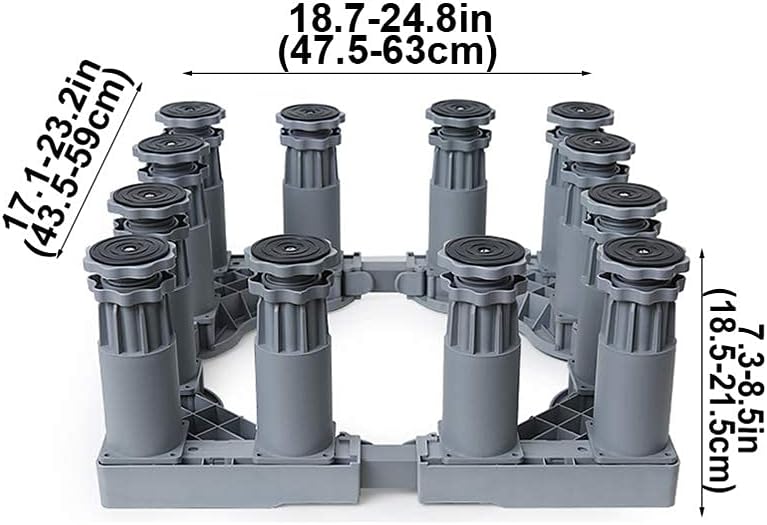 Adjustable Washing Machine Base Upgraded Washing Machine Stand Universal Fridge Base Stand Retactable Furniture Base Bracket Adjustable 47.5-63cm Stand Heavy Machines Stand 4/
