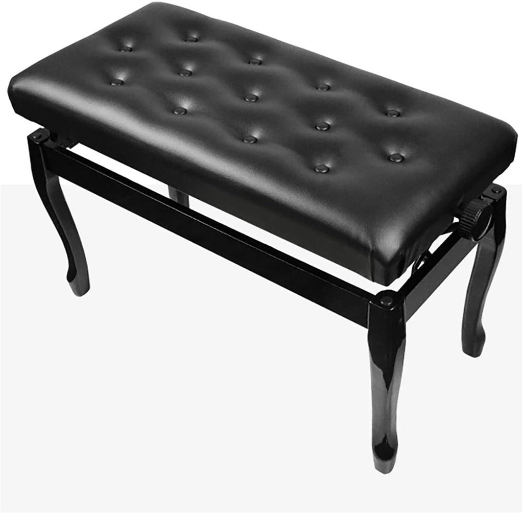 Deluxe Faux Leather Piano Bench with Solid Wood Construction 76 X 35 X 49Cm Perfect for Home and Professional Use Black/Brown Keyboard Bench/Vanity Stool,Black