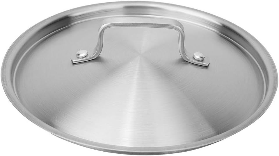 Non-Ctick Wok Saucepan Uncoated 304/403 Stainless Steel Aluminum Three Layer Flat Frying Pan 24cm with Pot Cover Kitchen Cooking Tool(