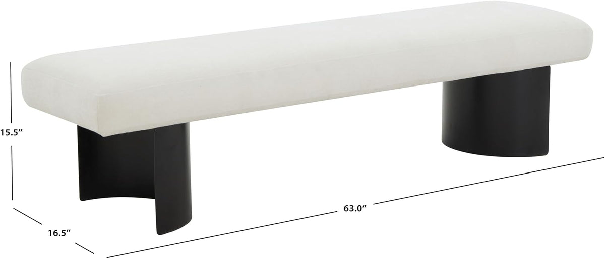 SAFAVIEH Couture Collection Raelee Modern Contemporary White/Black Metal Legs Bench