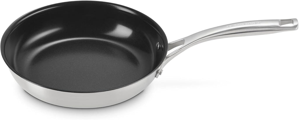 Le Creuset Essential Stainless Steel Non-Stick Shallow Round Frying Pan, 9.5'