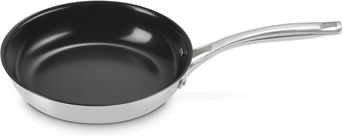 Le Creuset Essential Stainless Steel Non-Stick Shallow Round Frying Pan, 9.5'