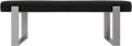 VANT Upholstered Bed Bench - Vintage Leather Jet Black - Brushed Nickel - Contemporary Modern, Bedroom Bench Seat, Hallway, or Entryway