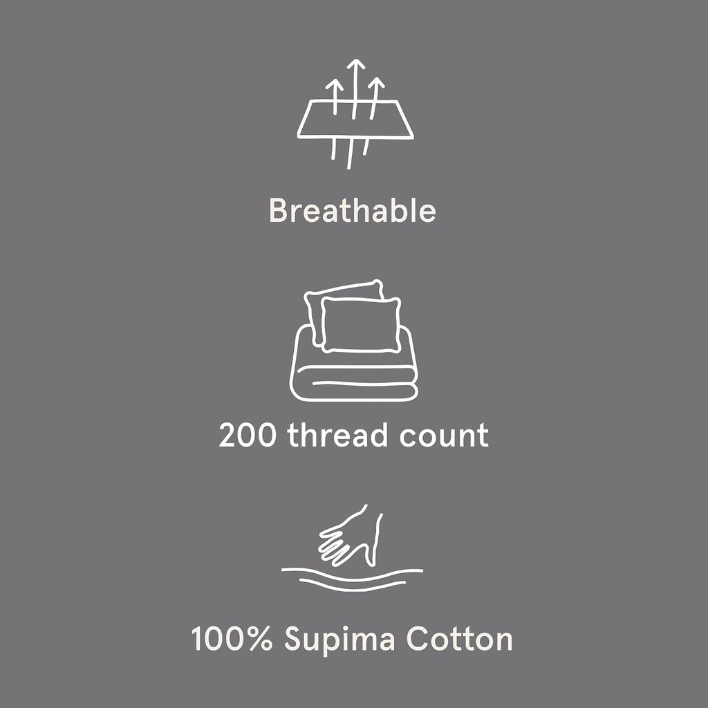 Tuft & Needle Full Percale Sheet Set – 100% Supima Cotton, Crisp & Cooling Sheets for Hot Sleepers, Breathable & Durable Hotel-Quality Bedding, Deep 16' Pockets, Oeko-Tex Certified, Gray Quill