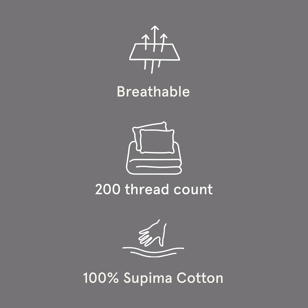Tuft & Needle Full Percale Sheet Set – 100% Supima Cotton, Crisp & Cooling Sheets for Hot Sleepers, Breathable & Durable Hotel-Quality Bedding, Deep 16' Pockets, Oeko-Tex Certified, Gray Quill
