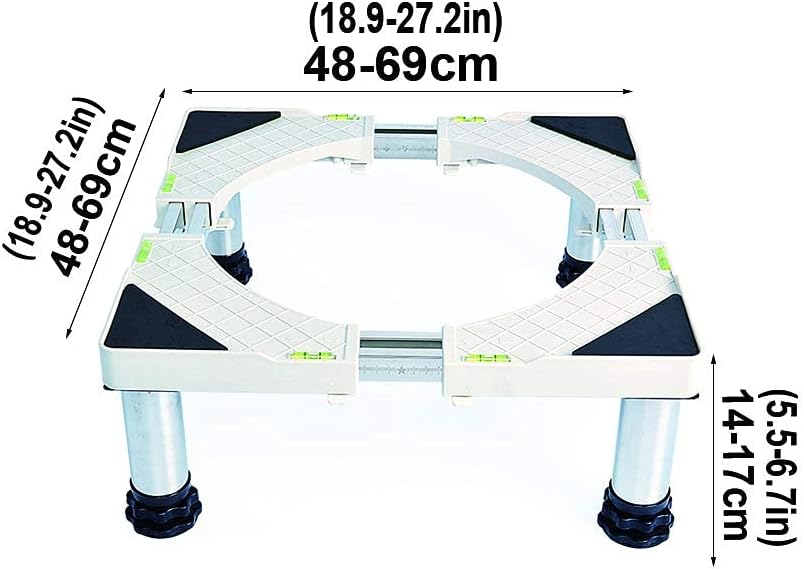 Adjustable Washing Machine Base Washing Machine Stand with 8 Legs Universal Holder for Dryer Length: 50-62cm Appliance Rollers Base Bracket Floor Trays for Refrigerator, Cooke