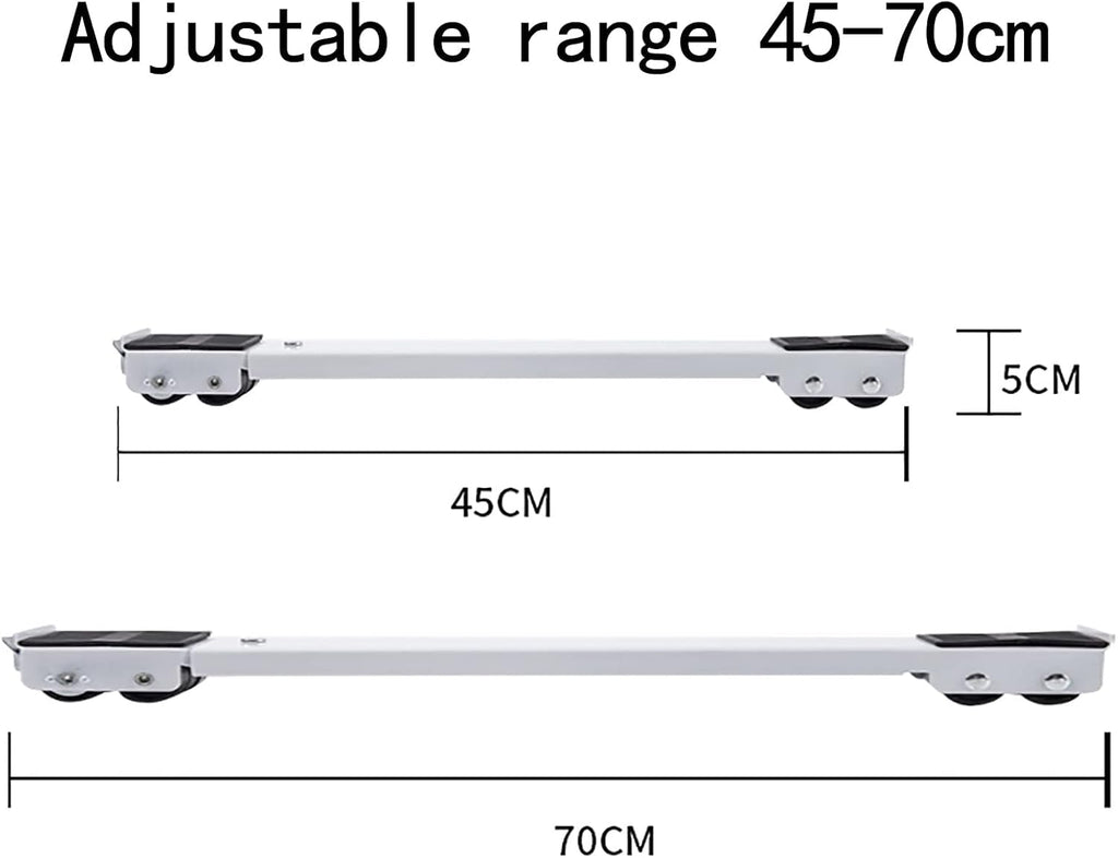 Universal Mobile Base Fridge Stand, Movable Washing Machine Base with 24 Locking Wheels, Adjustable Pedestal for Dryer and Refrigerator (Silver)