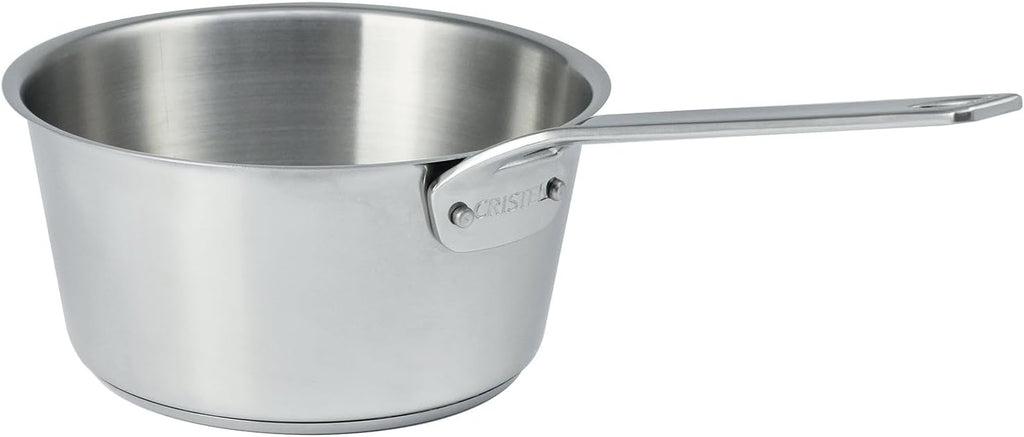 Cristel 1826 Collection 3 Qt. Saucepan, Made in France, 18/10 Stainless Steel, 3-Ply Construction, Double Riveted Fixed Handle, Oven and Dishwasher Safe