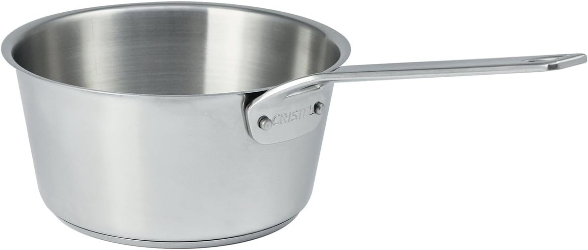 Cristel 1826 Collection 3 Qt. Saucepan, Made in France, 18/10 Stainless Steel, 3-Ply Construction, Double Riveted Fixed Handle, Oven and Dishwasher Safe