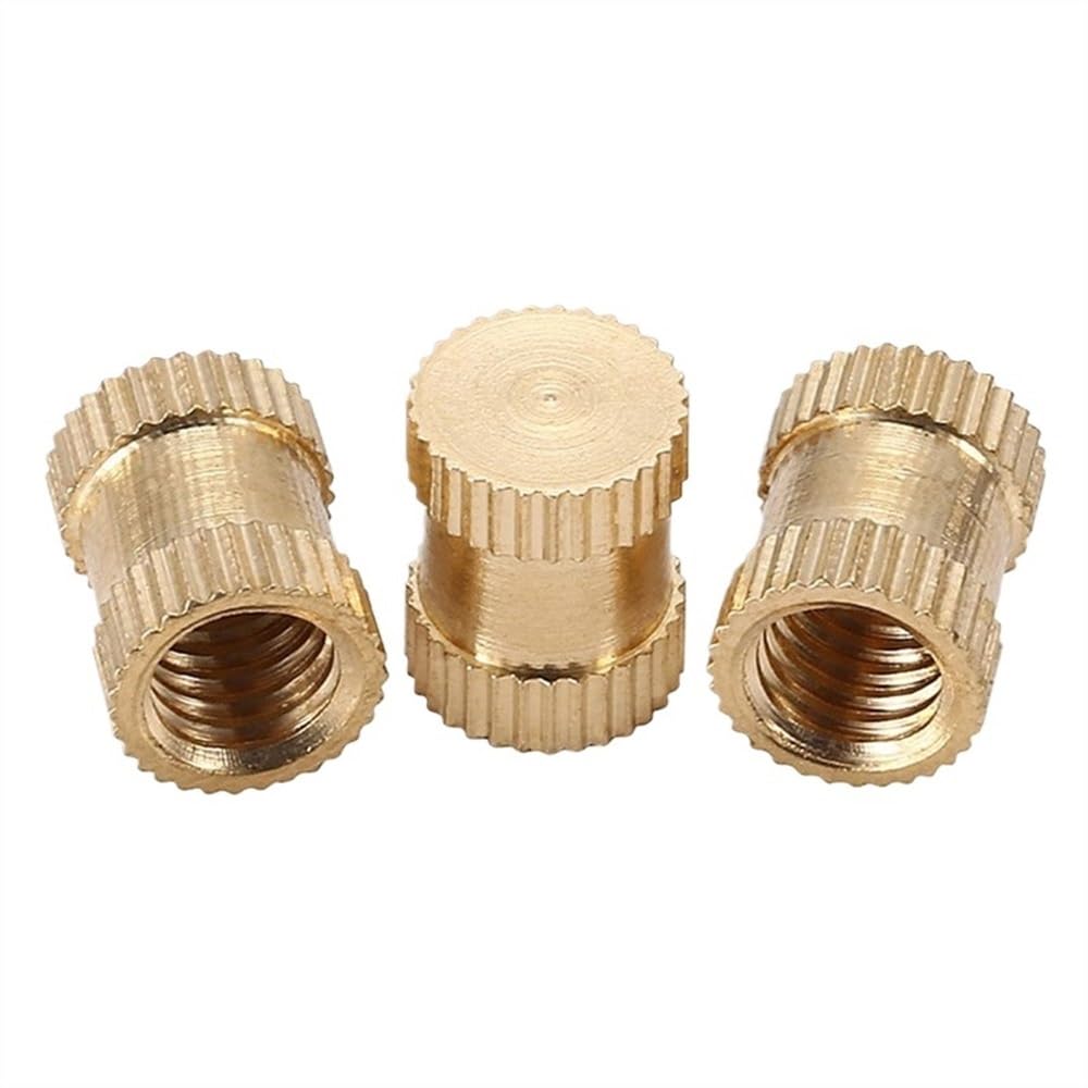 25pcs Type B Solid Brass Knurl Thread Insert Nuts for M3 M4 M5 M6 M8 - Embedded Nutserts for Injection Molding(20mmxM8x12mm)