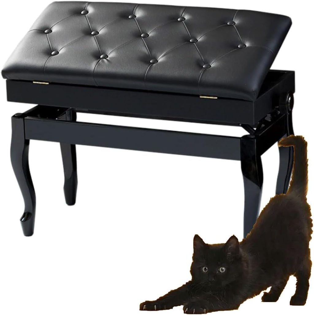 Piano Bench Piano Bench with Storage Piano Accessories Piano Bench Adjustable Height Vanity Stool Piano Bench Black Length 72cm*Width 34cm