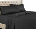 Royal Tradition Made in USA- Luxurious RV Bed Sheet Set (RV King, Black) Soft Cotton Sateen 608 Thread Count Camper Sheets