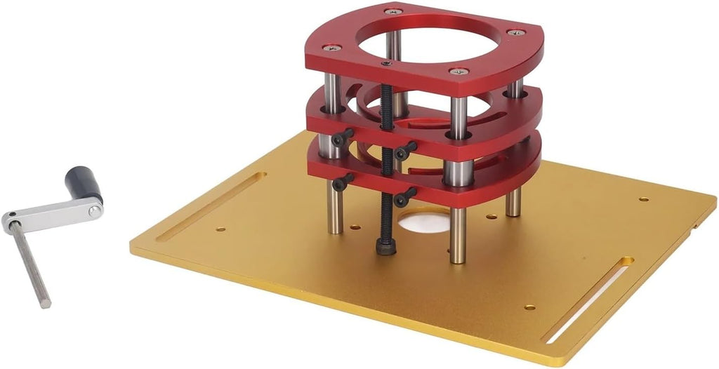 Woodworking Router Lift Kit Manual Lifting Router Lift System Kit Router Table Insert Base Plate(GOLD)