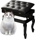 Piano Bench Piano Bench with Storage Piano Accessories Piano Bench Adjustable Height Vanity Stool Piano Bench Black Length 56cm*Width 34cm