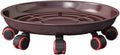 Plant Stand with Wheels Thickened Mobile Tray Universal Wheel Household Flower Pot Base Round Iron Plate(Brass,38cm)