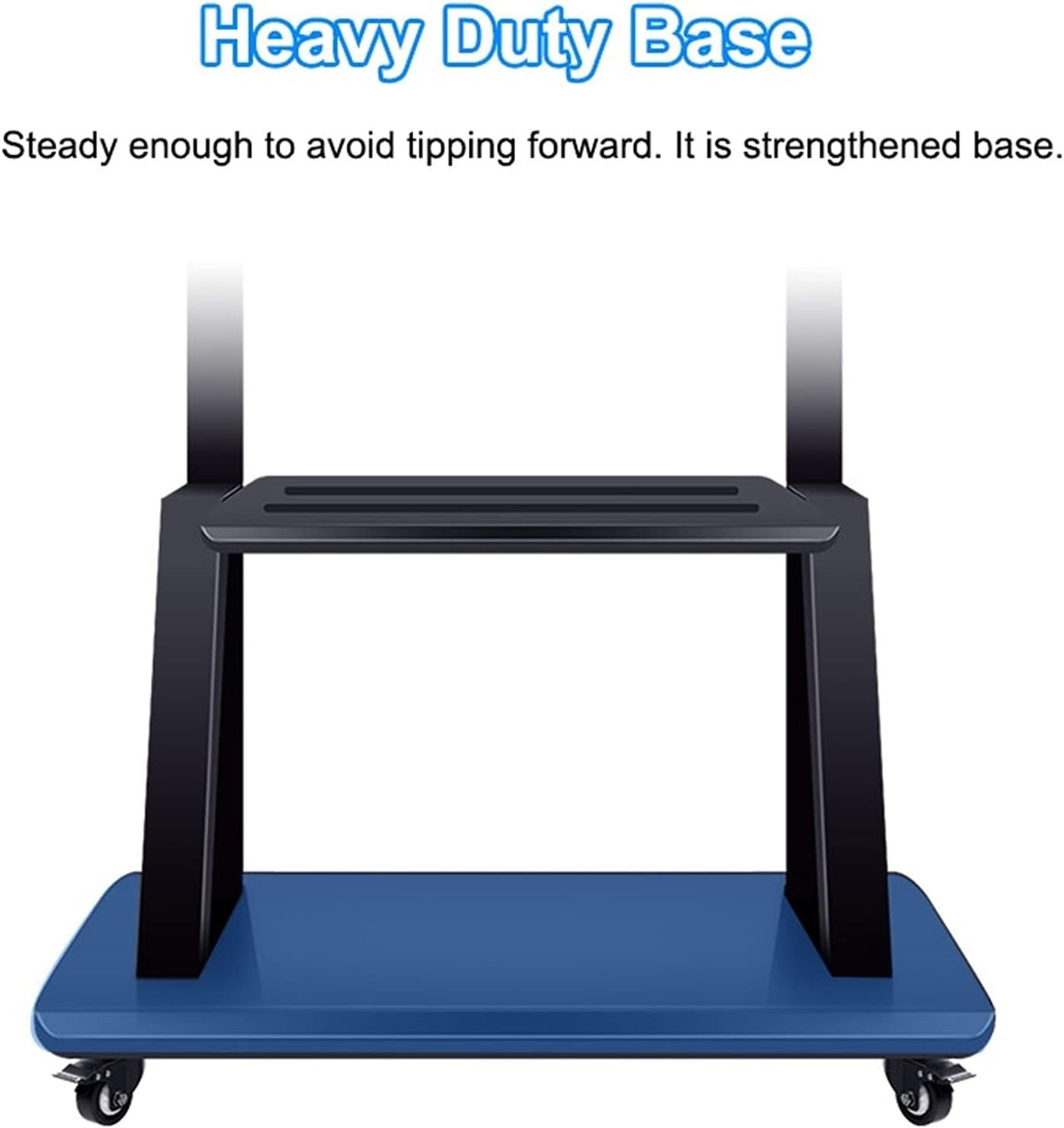Mobile TV Stand with Wheels for 32-75 Inch TV, Bedroom Universal Floor Rolling TV Cart with 2 Storage Shelf, Height Adjustable, Black Beautiful Scenery